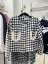 Houndstooth Print Tweed Jacket
